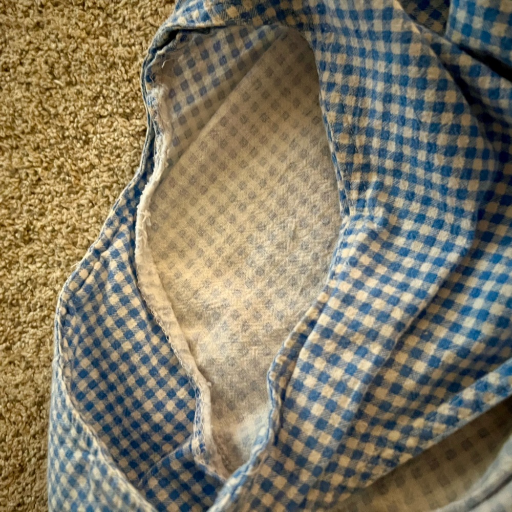 Vintage Basic Editions Blue Gingham Button Up Cot… - image 3
